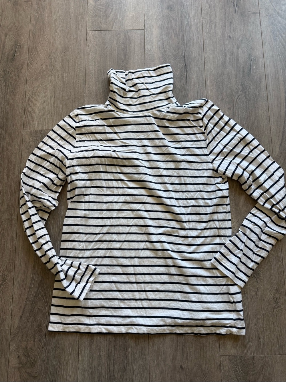 J. Crew Striped Black & White Turtleneck Sweater